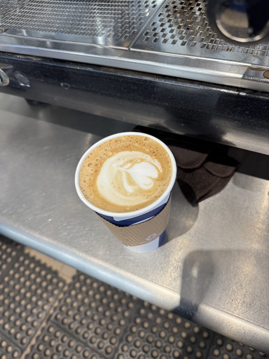 A second tulip pour in a to-go cup