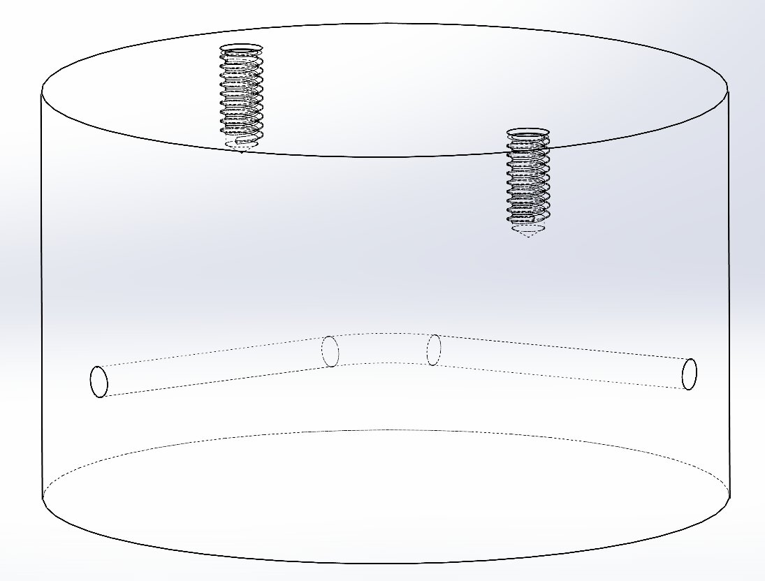 Wireframe of the rotating cylinder showing the internal air channel